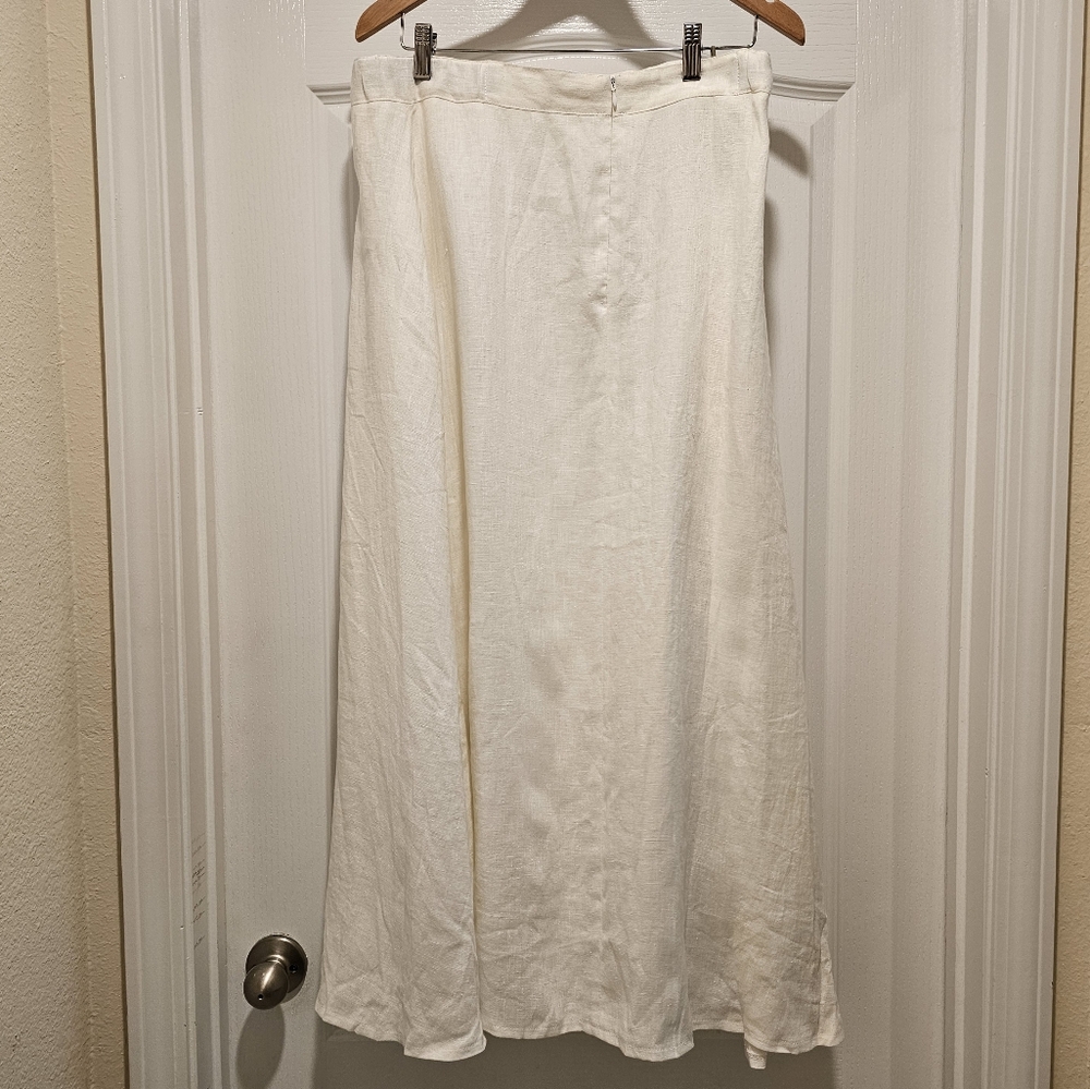 NWT Linen Handmade Studio Midi linen skirt Sandy - Picture 5 of 5
